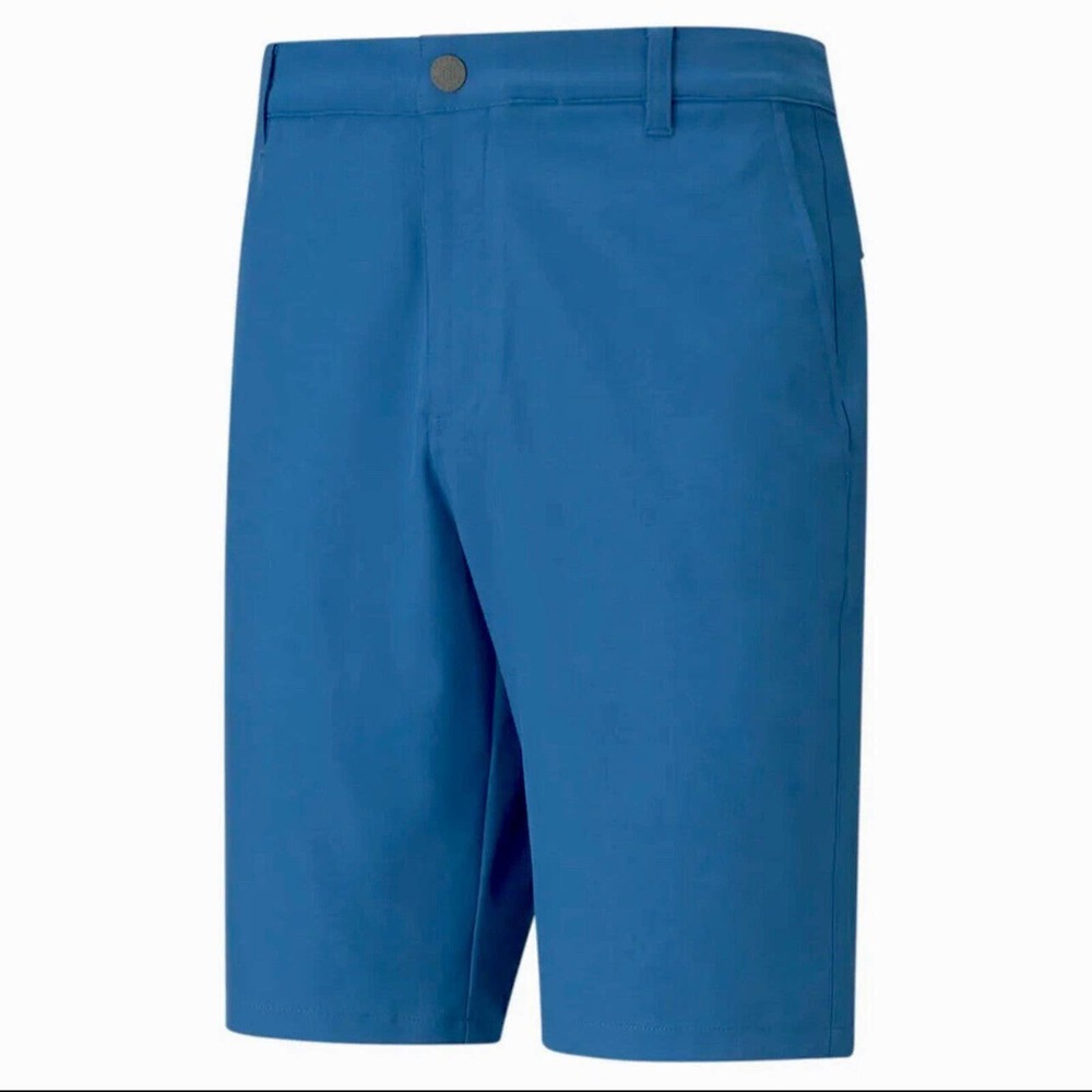 Puma Men's Golf Shorts Blue Stretch Performance Fit UPF 50+ Size 28 NWT